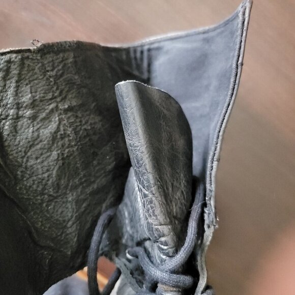 Allsaints Damisi Leather Buckle High Top Block Combat Boots 90s Biker Grunge 7 - Picture 11 of 11